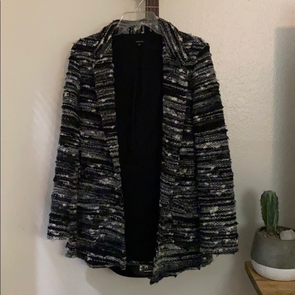 Mid length tweed coat with pockets sz M